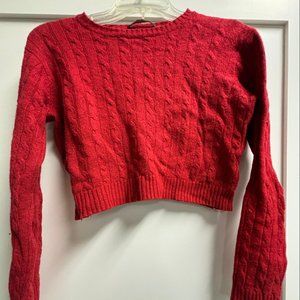 Bright Cherry Pop of Red Brandy Melville Knit Crop Top Cropped Sweater Jumper